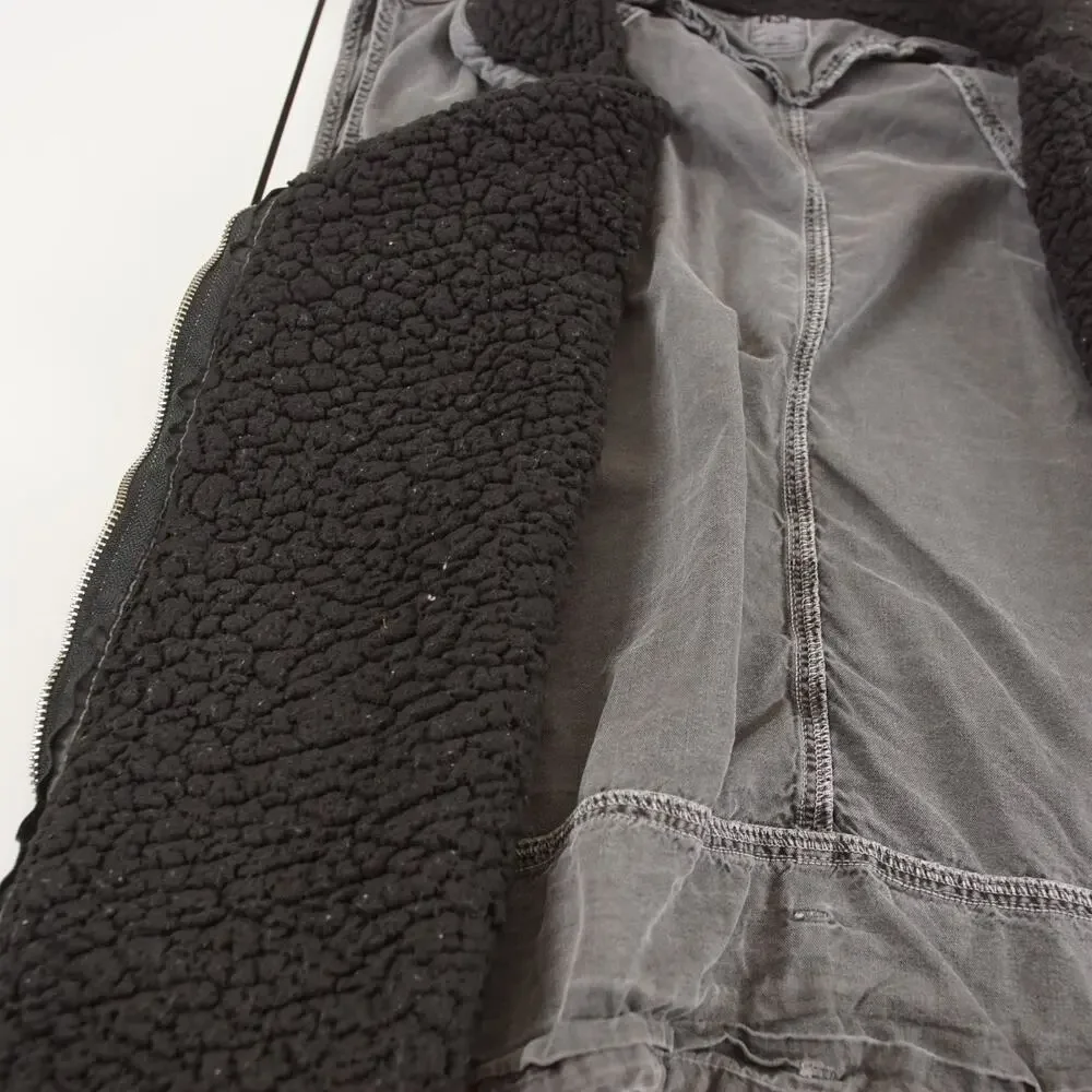 NSF Washed Gray Oversized Utility Vest Sherpa Lined Womens Sz M - Picture 6 of 8